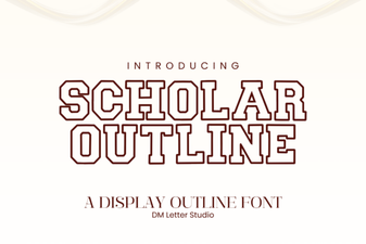 Scholar Font Design: Creative Outline Blocks